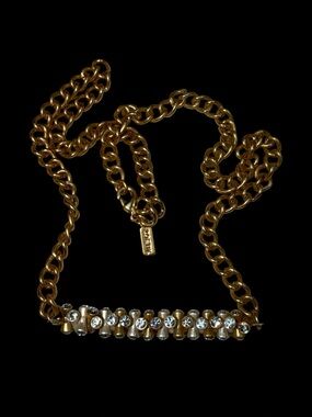 Gold Crystal Accent Station Necklace - Women Jewelry